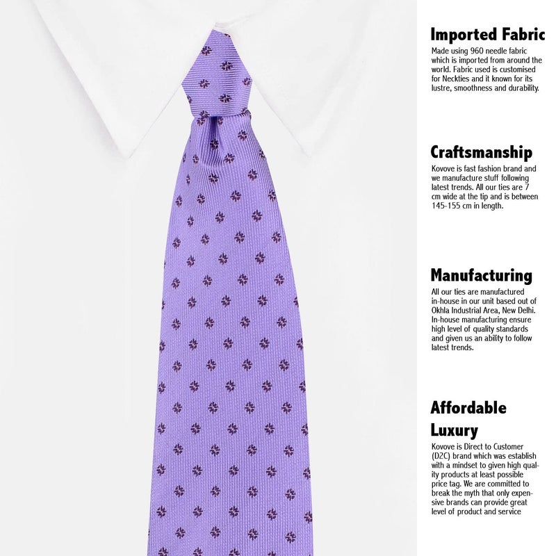 Kovove Kavove Classy Polka Dot Cyan Necktie For Men - Image 4