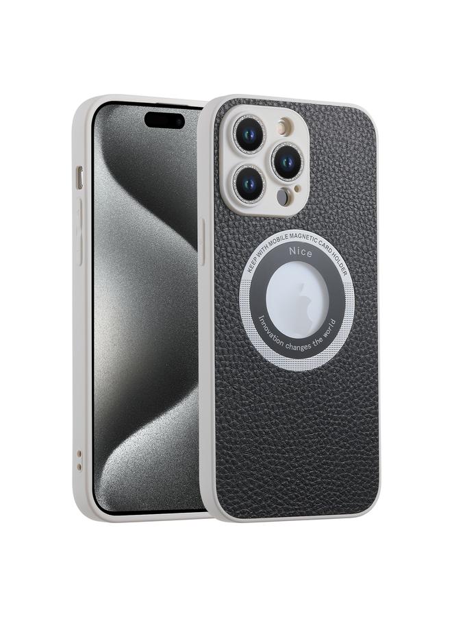 S-TOP Case For iPhone 15 Pro Litchi Texture MagSafe TPU Full Coverage Shockproof Phone Case - Image 1
