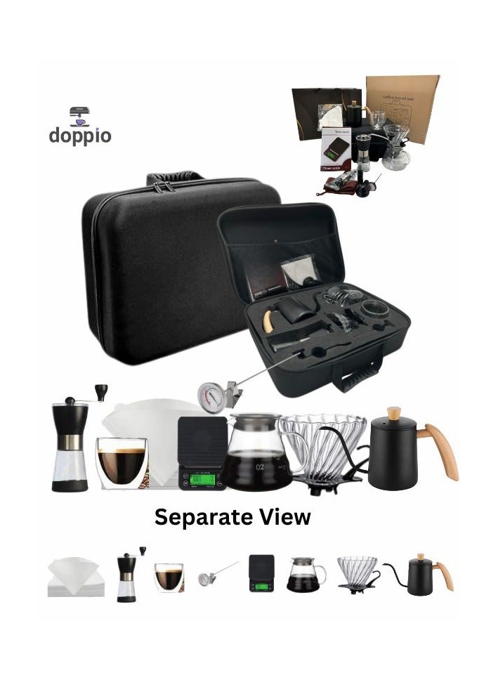دوبيو مجموعة Doppio V60 مكونة من 8 قطع ملحقات متميزة مع غلاية وخادم مقياس المنقط - Image 1