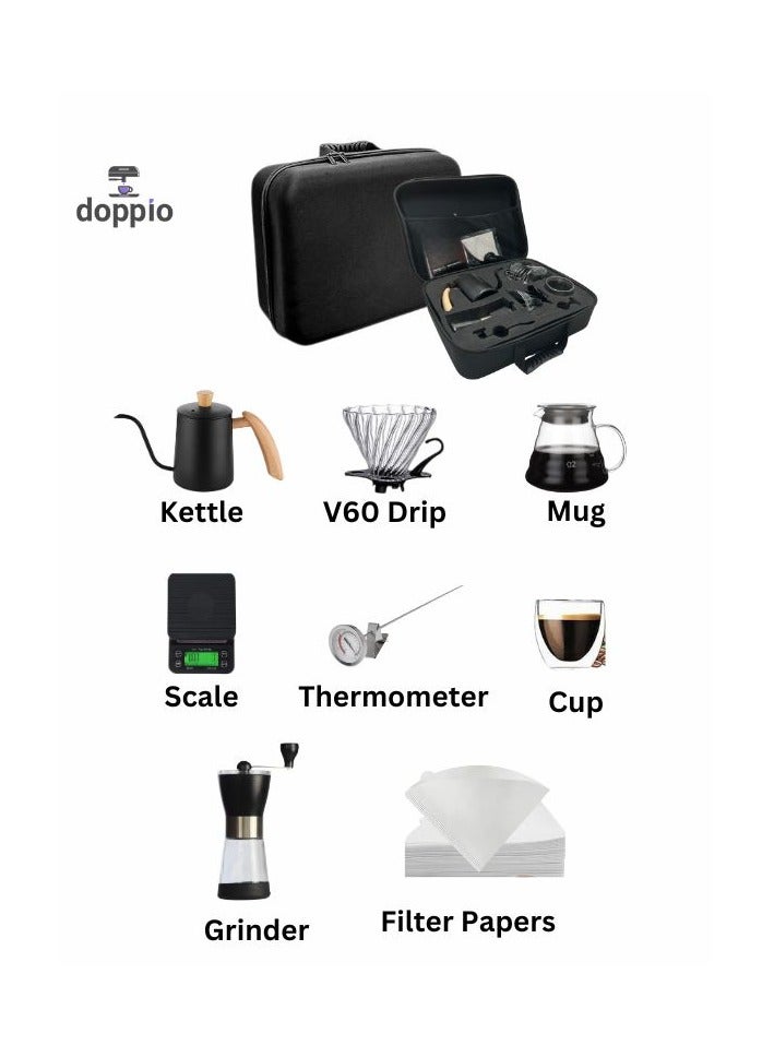 دوبيو مجموعة Doppio V60 مكونة من 8 قطع ملحقات متميزة مع غلاية وخادم مقياس المنقط - Image 2