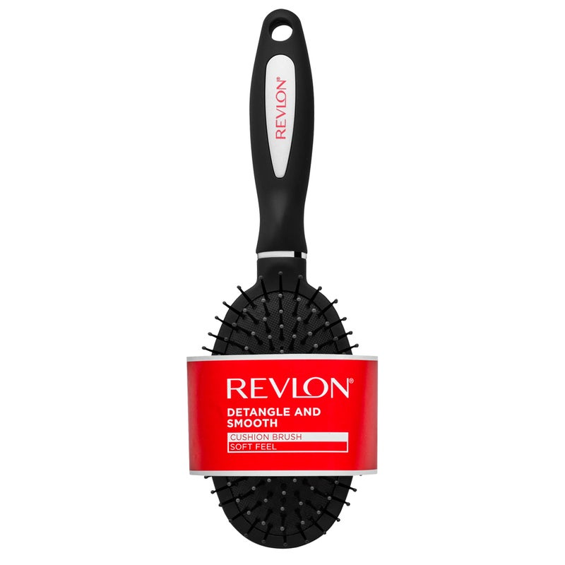 Revlon Detangle & Smooth Black Cushion Hair Brush - Image 1