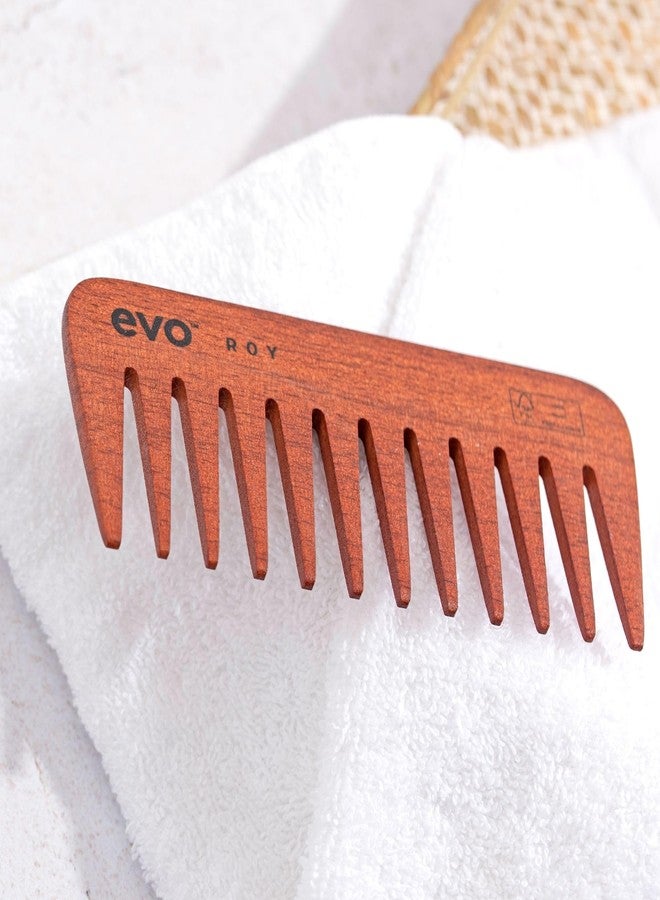 evo Roy Wide Tooth Comb for Professional Styling Salon Hair - Professional Quality, Detangling, Smoothing & Styling Wooden Brush - Image 5