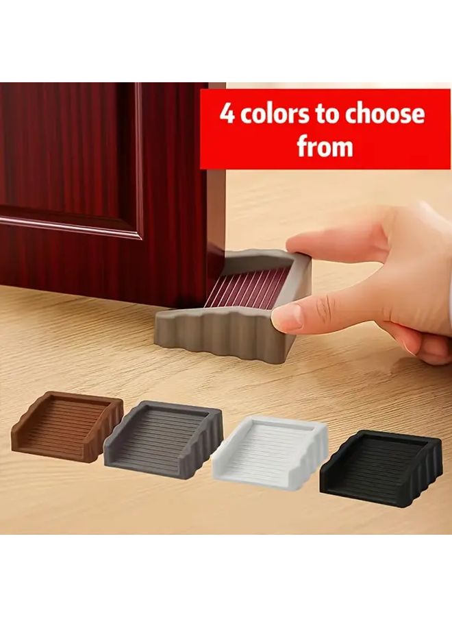 White No Drill Door Stopper Wedge Anti Slam Noise Reducing Durable Plastic Floor Protector - Image 1