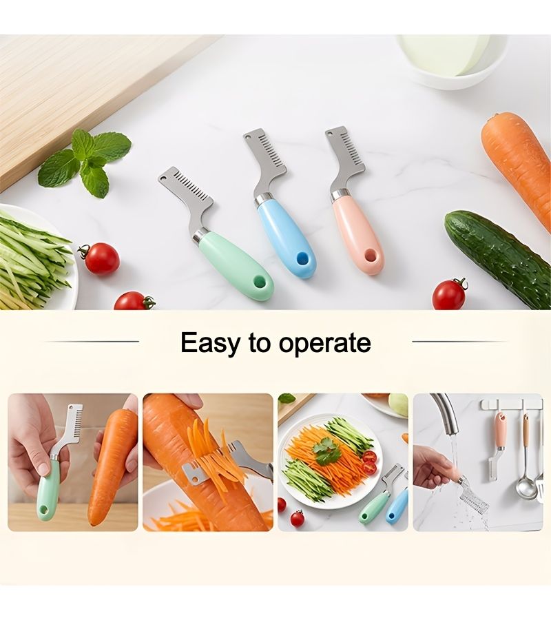 1 Multi Functional Stainless Steel Grater High End Model Blue With Ergonomic Plastic Handle Kitchen Shredding Tool For Onion And Scallion Easy To Clean Essential For Home And Restaurant Cooking - Image 5
