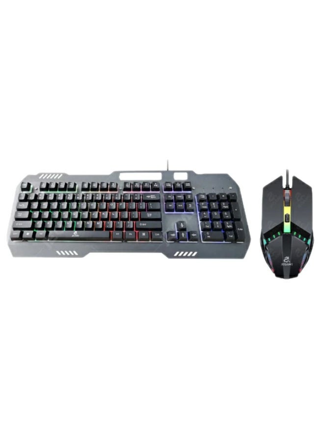 JEQANG JK-968 Full Size Backlight Wired Gaming Keyboard with Mouse  - Image 1