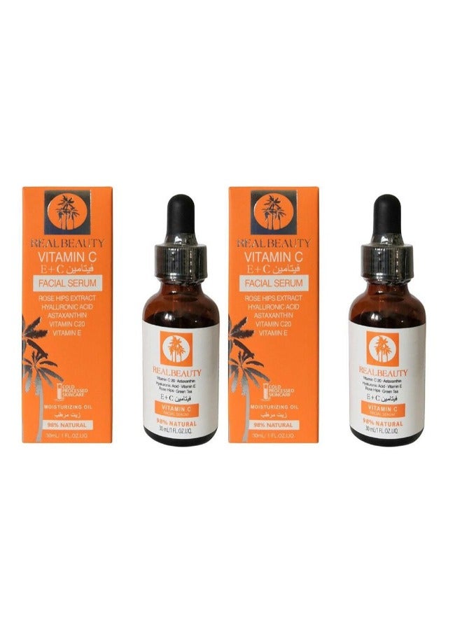 REALBEAUTY 2Pcs REAL BEAUTY Vitamin C Hyaluronic Acid Facial Serum Clear 30ml - Image 1
