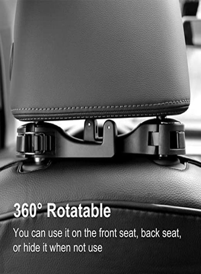 Jupswan 2-in-1 Car Seat Hooks for Purses and Bags with Phone Holder, Auto Headrest, Bag Organizer, Drop Resistance, Mute and Universal Fit - Image 2