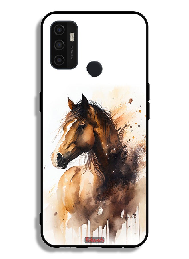 Tolwak Oppo A53s Protective Case Cover Horse Abstract Art - Image 2
