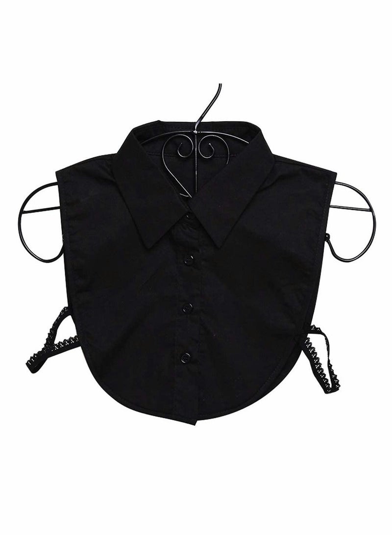 Y&D 2 Pcs Fashion Elegant Basic Shirts Fake False Collar for Women Girls Dresses Sweaters Blouse Office Leisure Business Banquet Daily Wearing Black + White - Image 3