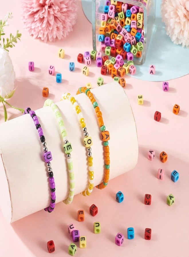 Do It Yourself DIY Crafts Letter Bead Kit Storage Organizers, Alphabet Beads Set Heart Bear Shaped Cases 4x7mm Round Letter, Acrylic Alphabet Beads for Friendship Bracelet Making Necklace Keychain (240 Pcs Multi-8) - Image 5