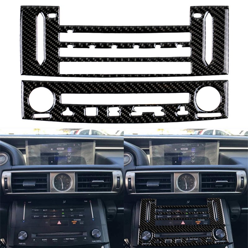 NVCNX Car Dashboard CD Panel Dash Cover Decal Compatible with Lexus IS250 2014 2015 IS200t 2016 2017 IS300 20162020 IS350 20142020 Carbon Fiber Interior Trim Accessories Black B - Image 2
