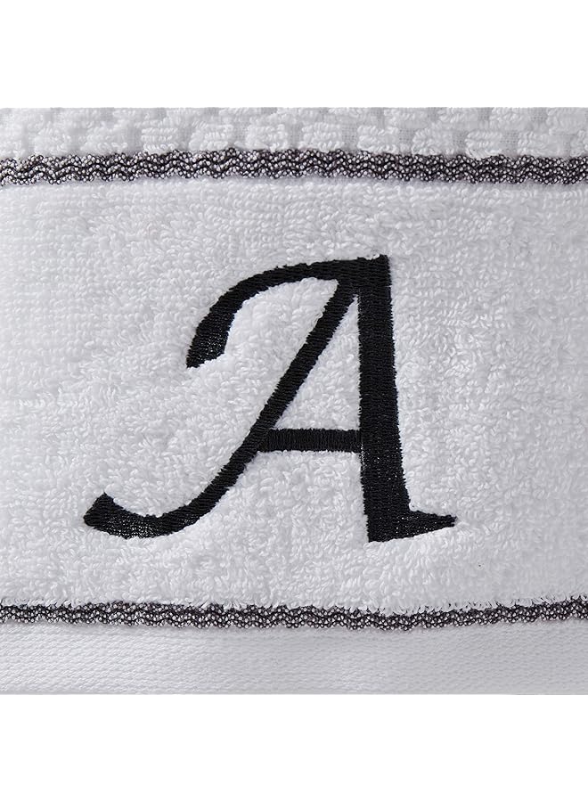 إيروريكس طقم مناشف حمام ومناشف يد مونوغرام إنش إيه إنش أبيض، عبوة من 4 قطع - Image 3