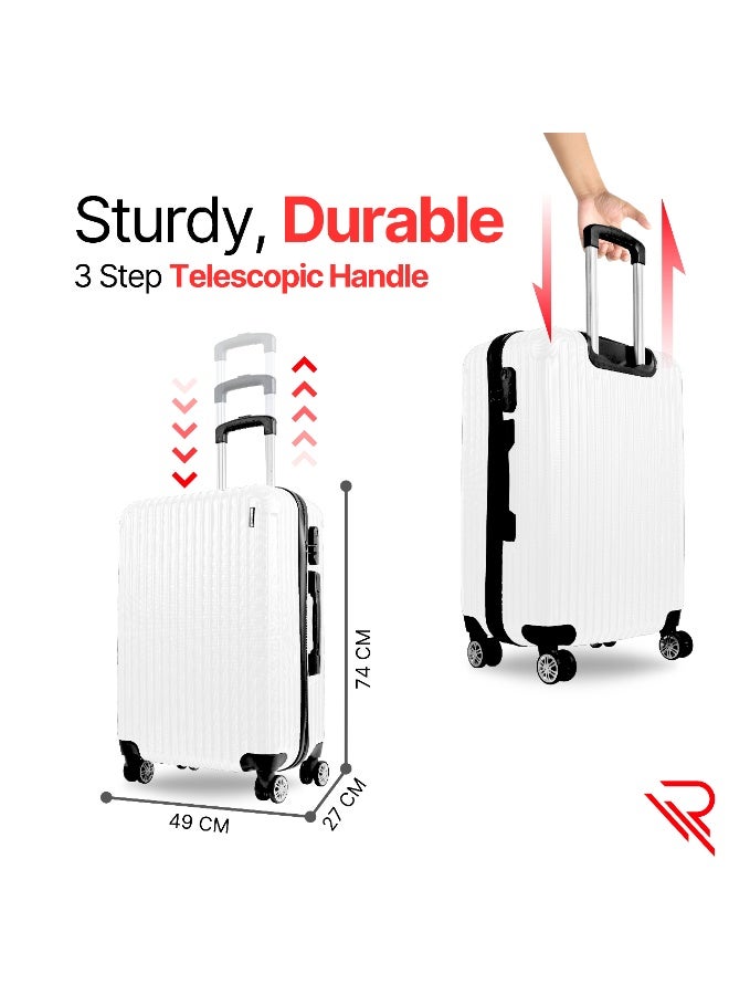 Reflection ABS Carry On Suitcase Airline Approved, Lightweight 28 Inch  Luggage- 360° Silent Wheels, ABS Hard Luggage Trolley, Spinner Wheels, Travel Luggage  (28-Inch , White) - Image 5