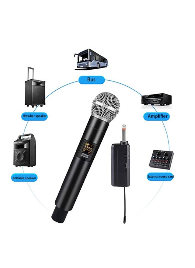 SHOPI - Wireless Microphone Handheld Microphone Wireless with Rechargeable Receiver Rechargeable Mic System for House Parties, Outdoor Party, Singing, Classroom (Duel Cordless) - Image 1