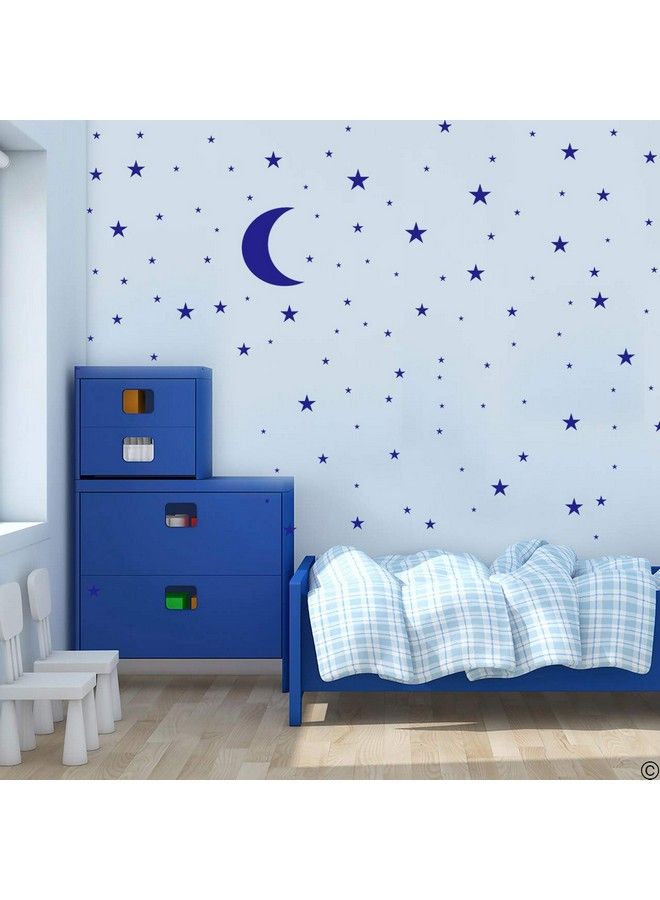 JURUOXIN Moon And Stars Wall Decal Vinyl Sticker For Kids Boy Girls Baby Room Decoration Good Night Nursery Wall Decor Home House Bedroom Design Pack Of 178Pcs (Blue) - Image 4