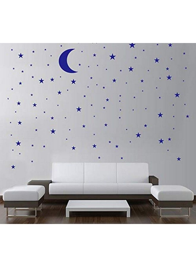 JURUOXIN Moon And Stars Wall Decal Vinyl Sticker For Kids Boy Girls Baby Room Decoration Good Night Nursery Wall Decor Home House Bedroom Design Pack Of 178Pcs (Blue) - Image 2