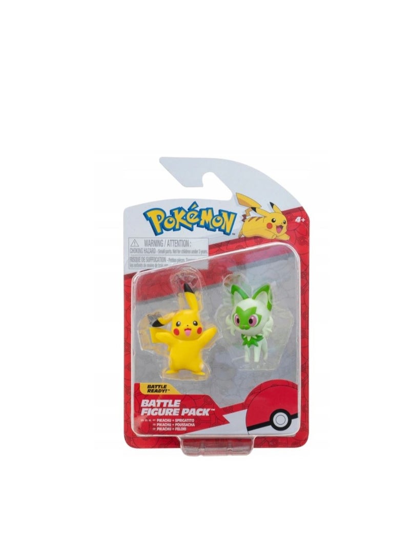 Pokemon Battle Figure Pack Generation IX - Pikachu & Sprigatito - Image 1