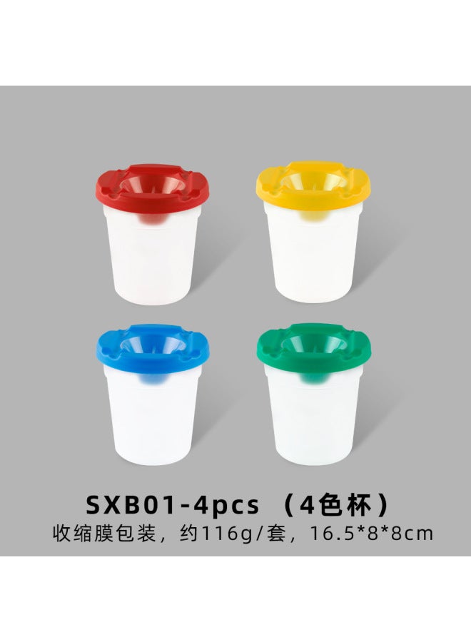Xinbowen Children's Painting Plastic 10-color Pen Washing Cup 10-color Bristle Graffiti Painting Brush Suit - Image 1