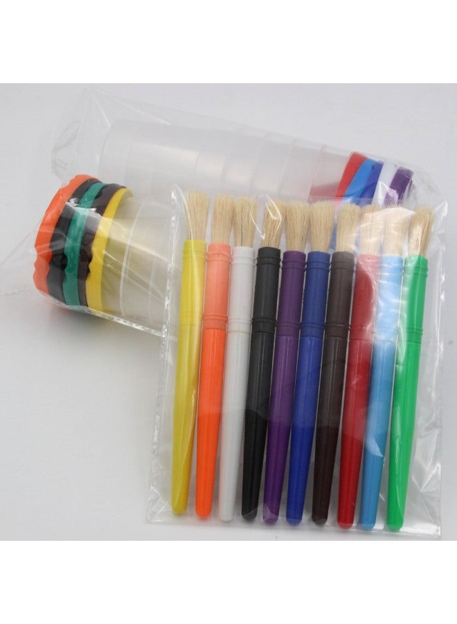 Xinbowen Children's Painting Plastic 10-color Pen Washing Cup 10-color Bristle Graffiti Painting Brush Suit - Image 3