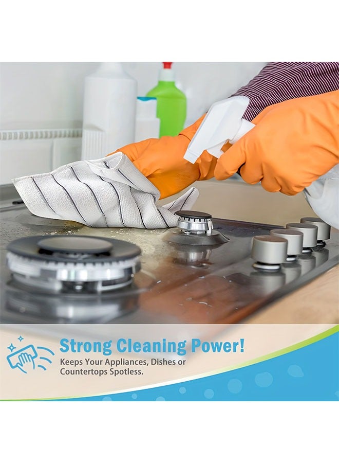 هومستر 10 قطع من مناشف المطبخ فائقة السميكة فائقة الامتصاص -امتصاص السوائل بسرعة مع خطوط رمادية وبيضاء أنيقة، على نطاق واسع للتنظيف والتجفيف دون جهد - Image 2