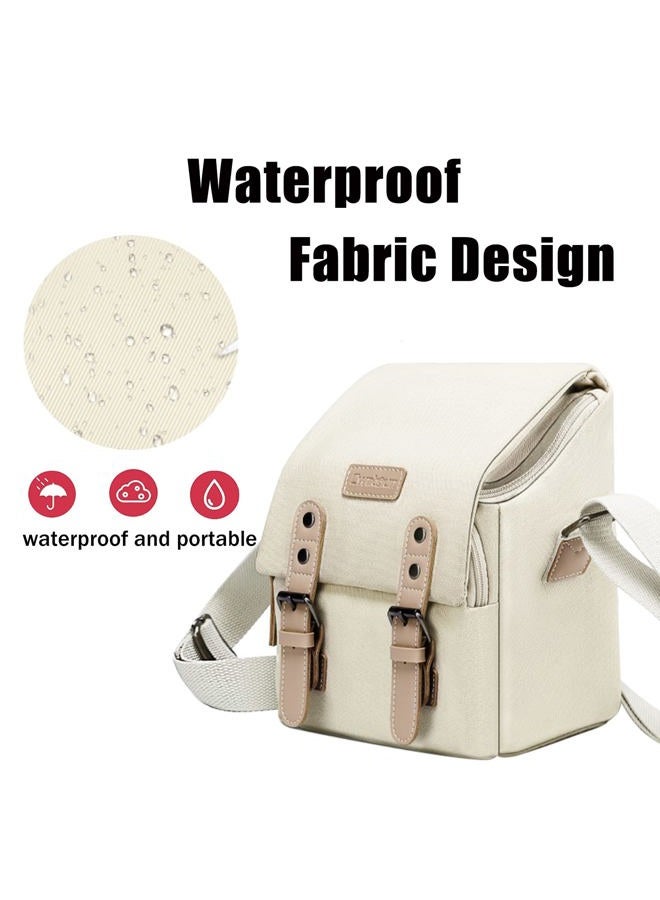 Cwatcun N1 Vintage Canvas Camera Bag, beige, S, Compact - Image 4