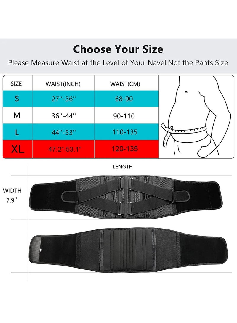 ULHYC Air Mesh Adjustable Back Support Belt for Men Women Large Waist 44-53 Lower Back Pain Relief Lumbar Brace Anti-Skid Sciatica Scoliosis Support for Work Everyday Use - Image 2