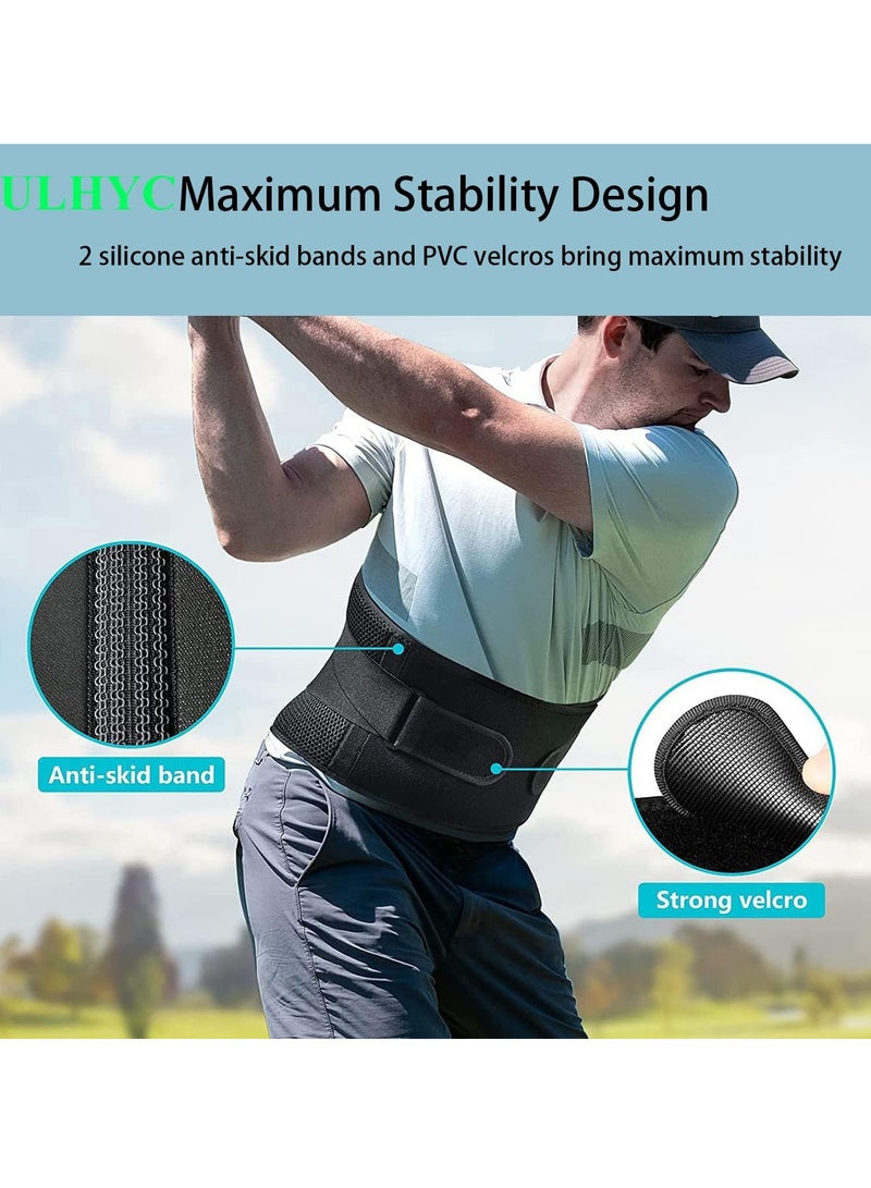 ULHYC Air Mesh Adjustable Back Support Belt for Men Women Large Waist 44-53 Lower Back Pain Relief Lumbar Brace Anti-Skid Sciatica Scoliosis Support for Work Everyday Use - Image 3