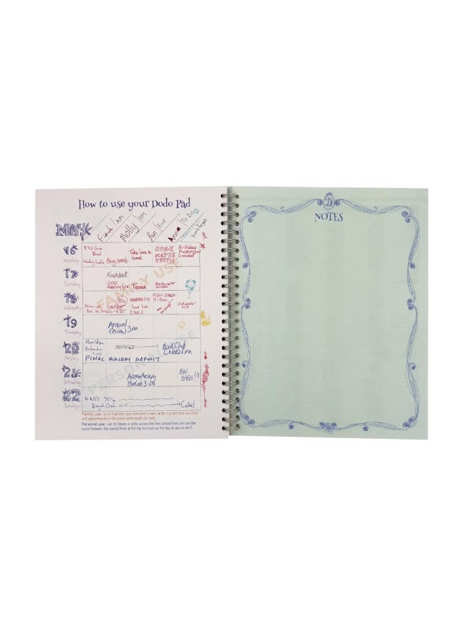 The Dodo Pad ON THE LEFT Desk Diary 2024 - Week to View, Calendar Year Diary: A Diary-Organiser-Planner Book for left handers for up to 5 people/activities. UK made, sustainable, plastic free - Image 4