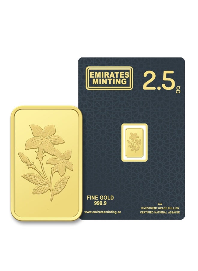 Emirates Minting 2.5 Grams Flower Gold Bar 999.9 Purity - Image 1