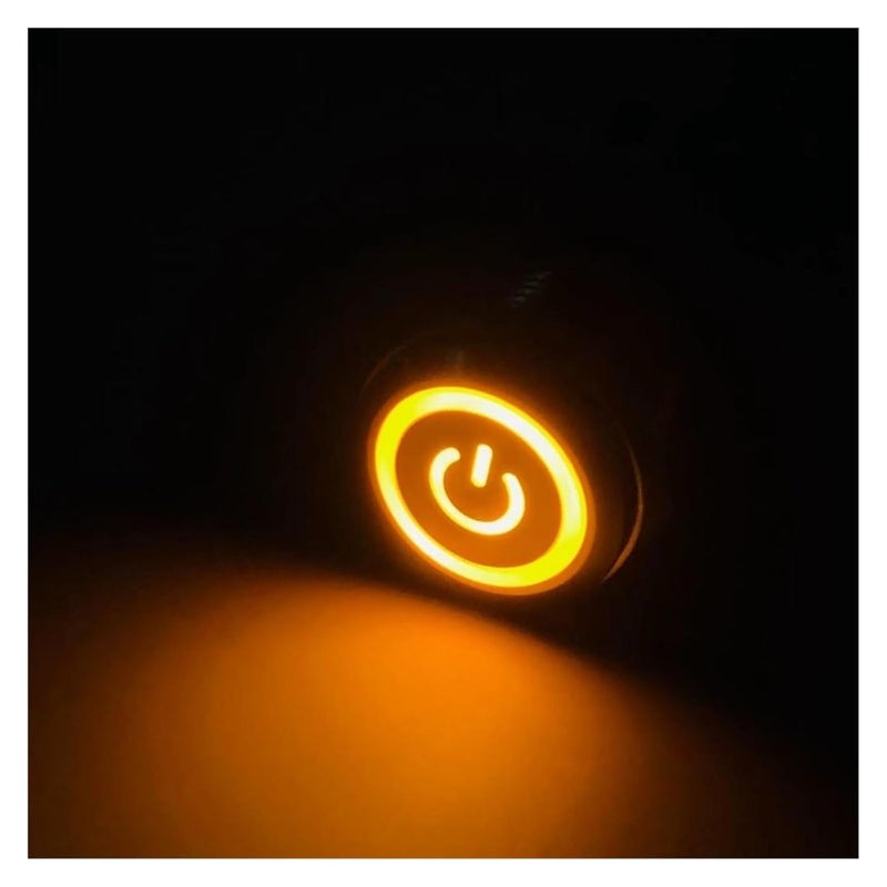 مفتاح زر معدني مؤقت لإعادة الضبط 19 مم 15 أمبير 9-30 فولت مقاوم للماء عالي التيار لسيارة LED - Image 3