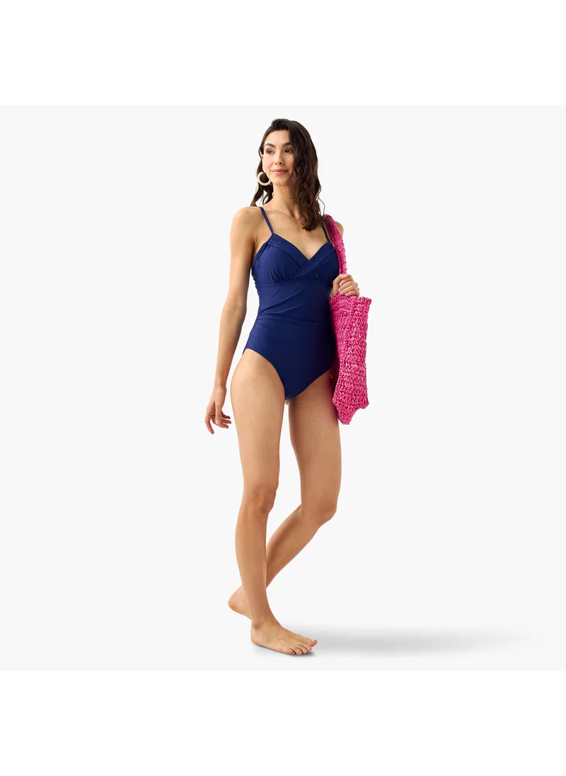سبلاش فيڤ Adjustable Strap Detail Swimsuit with V-neck