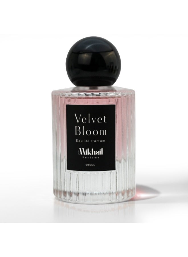 MIKHAIL Velvet Bloom by Mikhail Eau De Parfum 50ml – Sophisticated Floral Perfume for Women with Lychee, Rhubarb, Rose & Vanilla - Image 1