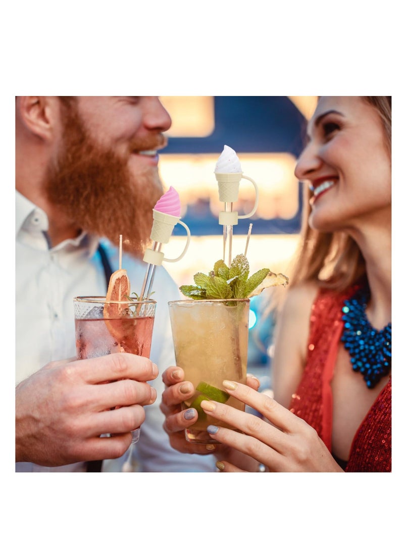 Captaintech 10 Pcs Straw Cover Caps Suitable for Cup Accessories, Silicone Cute Straw Topper Compatible with 30&40OZ Tumbler with Handle, 10mm Reusable, Dust-Proof Straws Lid, Straw Protectors Cap - Image 3