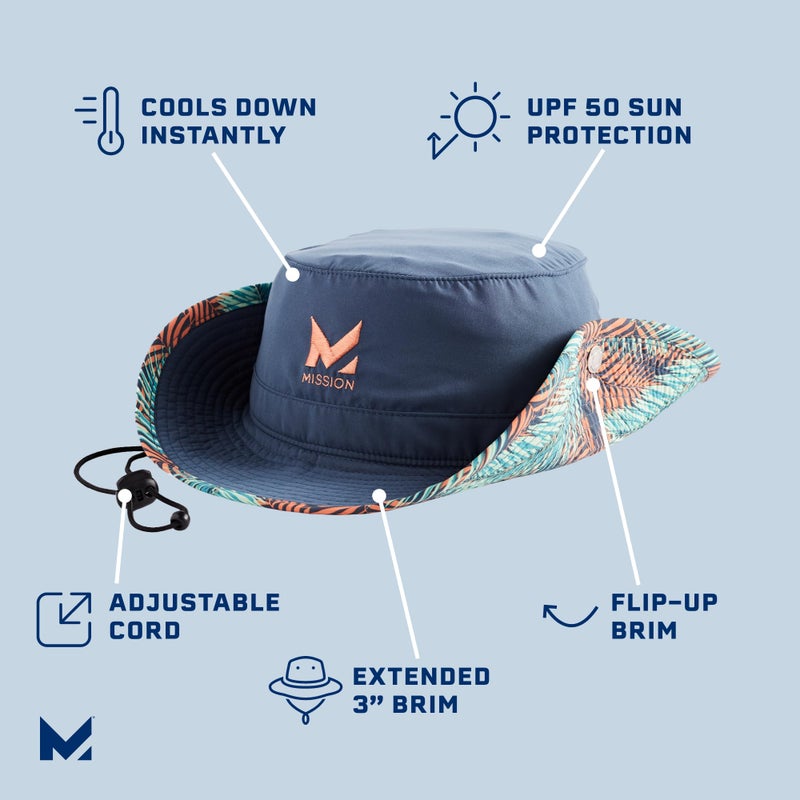 Mission MISSION Cooling Bucket Hat, Sea Palm - Unisex Wide-Brim Hat for Men & Women - Lightweight, Foldable & Durable - Cools Up to 2 Hours - UPF 50 Sun Protection - Machine Washable - Image 2
