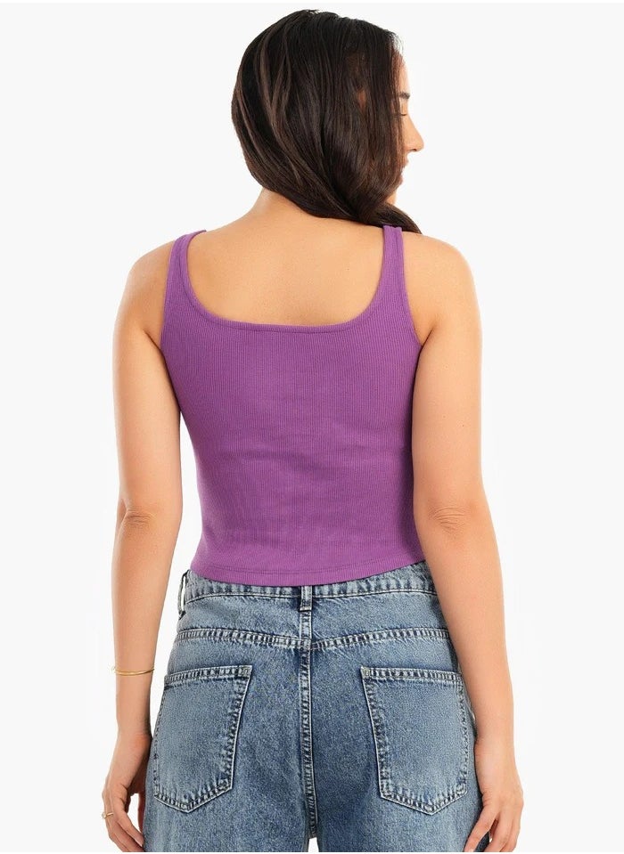 Carina - Cropped Ribbed Top - Image 1