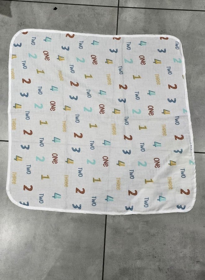 PAX PARROT Premium 4-Layer Muslin Cotton Hooded Baby Towel | Super Soft, Ultra Absorbent Bath Towel for Newborns & Infants | Large Size Hooded Wrapper for Boys & Girls (White Number) - Image 1