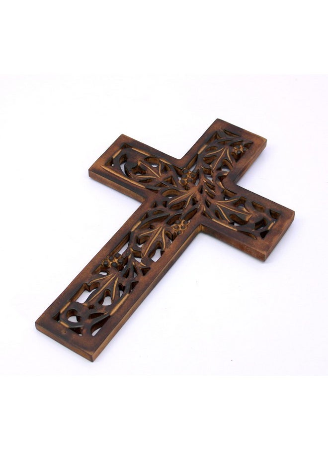 ESPLANADE ESPLANADE Jesus Christ Cross Catholic Wooden Crucifix for Wall, Church Chapel | Home Decor | Wood - 12.25" Inches - Brown  - Image 3