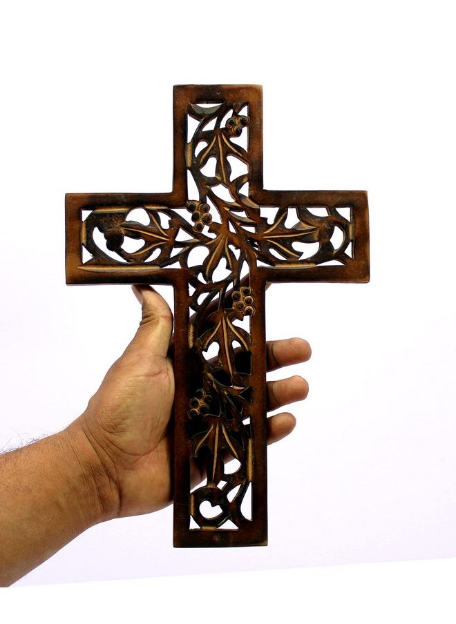ESPLANADE ESPLANADE Jesus Christ Cross Catholic Wooden Crucifix for Wall, Church Chapel | Home Decor | Wood - 12.25" Inches - Brown  - Image 4