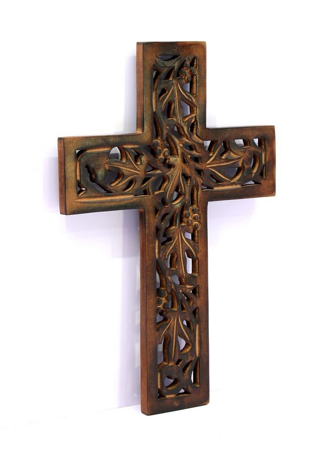 ESPLANADE ESPLANADE Jesus Christ Cross Catholic Wooden Crucifix for Wall, Church Chapel | Home Decor | Wood - 12.25" Inches - Brown  - Image 5