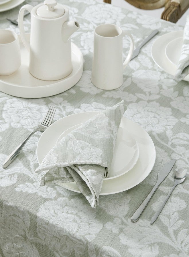 Laura Ashley Annaleigh Tablecloth Jacquard Fabric, Wrinkle Resistant for Dining, Holiday, Party, Wedding or Banquet, 60" x 120", Sage - Image 3
