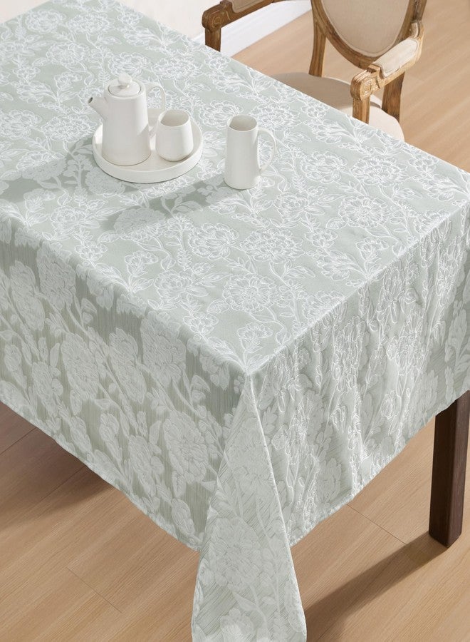 Laura Ashley Annaleigh Tablecloth Jacquard Fabric, Wrinkle Resistant for Dining, Holiday, Party, Wedding or Banquet, 60" x 120", Sage - Image 2