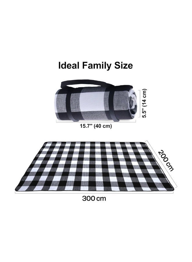 بساط نزهة للتخييم في الهواء الطلق ٢ × ٣ متر - بساط قابل للطي ومقاوم للماء ٢٠٠ × ٣٠٠ سم (أسود الب) - Image 5