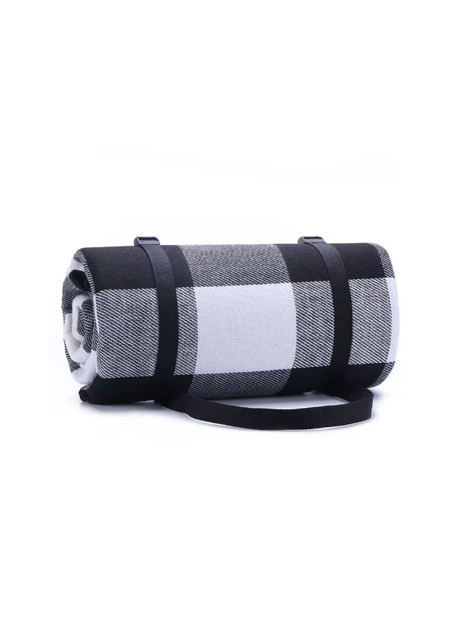 بساط نزهة للتخييم في الهواء الطلق ٢ × ٣ متر - بساط قابل للطي ومقاوم للماء ٢٠٠ × ٣٠٠ سم (أسود الب) - Image 1