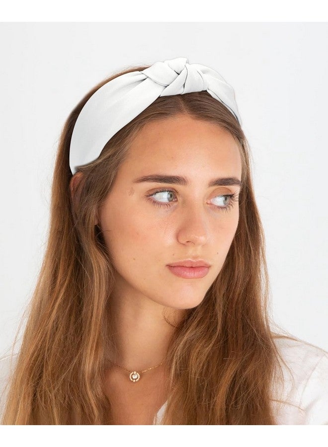 Wecoe 2 Pack Knotted Headbands For Women Navy Blue White Wide Headbands Hair Bands For Women'S Hair Non Slip Fashion Cloth Headbands Hair Accessories For Women Girls Diademas Coreanas Para Mujer Gifts - Image 4