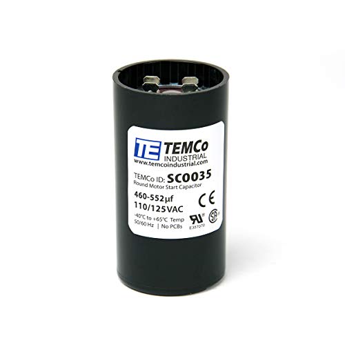 TEMCo Industrial TEMCo 460-552 uF MFD CD60 Start Capacitor 110-125V AC Round | 50/60 Hz Motor Start Capacitor for HVAC, Compressor, Pump - Image 2
