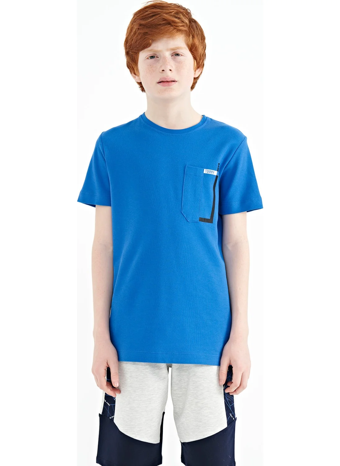 Tommy Life Saks Pocket Detailed O Neck Standard Pattern Boy T-Shirt - 11120