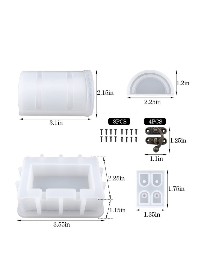 Excefore Resin Box Molds Storage Box Treasure Chest Box Silicone Molds for Casting DIY Jewelry Dice Candy Home Decoration DIY Resin Epoxy Casting Craft - Image 2