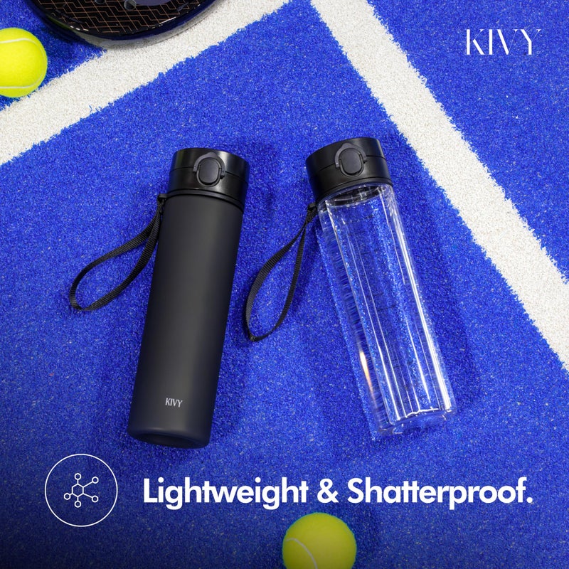 KIVY Slim Water Bottle 50oz with Leakproof Flip Lid [Lightweight & Shatterproof] Fits Backpack & Cupholder for Travel, Sports, School - Extra large water bottle no straw - 1.5 Liter water bottles - Image 2