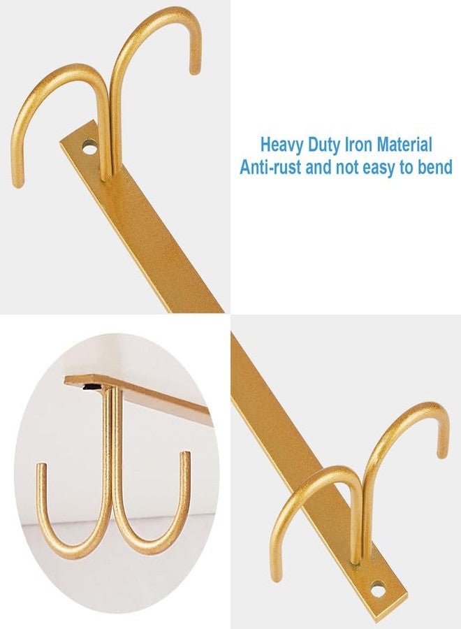 FOMANSH Mug Rack Under Cabinet - Coffee Cup Holder, 8 Mugs Hooks Under Shelf, Display Hanging Cups Drying Hook for Bar Kitchen Utensils Gold, 2 Pack - Image 5