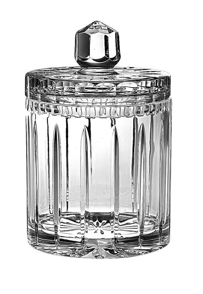 HANDMADE AND HANDCUT CRYSTAL COOKIE JARCANDY BOX 8H 1 LITRE 34 OZ MADE IN EUROPE